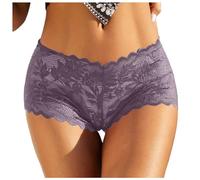Spitzen Unterhosen Damen Breiter Bund, Nahtlos Unterwäsche Damen, Seamless Panty mit Spitze Unterhose Microfaser Bequem Panties Skiny Atmungsaktiv Schlüpfer Invisible Thong Slip Taillenslip
