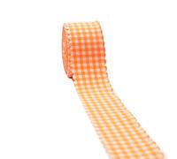 Spitzenband 10 Yards Spitze Plaid Grid Gedruckt Band for Home Hochzeit Weihnachten Dekoration DIY Handgemachte Design Haar Schleife(Orange,38MM)