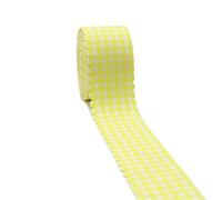 Spitzenband 10 Yards Spitze Plaid Grid Gedruckt Band for Home Hochzeit Weihnachten Dekoration DIY Handgemachte Design Haar Schleife(Yellow,16MM)