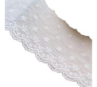 Spitzenband 5 Yards Baumwolle Stickerei Spitze Trim Zubehör 9,8 cm Breite DIY Handgemachte Rock Bettwäsche Vorhänge Stoff Nähen(White)