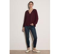 Spitzenbluse APRICOT "Häkelbluse mit Schimmereffekt", Damen, Gr. M (38), rot (burgund), gewebt, , Modisch, normal, V-Ausschnitt, Ärmelbündchen, Blusen Spitzenbluse, mit Rüschenbesatz (46471059-38) bur