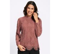 Spitzenbluse LADY, Damen, Gr. 40, rosa (rosenholz), 100% Polyester, unifarben, Blusen Spitzenbluse (72194639-40) rosenholz