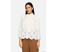 Betty Barclay Spitzenbluse Damen mit Schmuckkanten, Lochstickerei, 100% Baumwolle, rohweiß Gr. 48