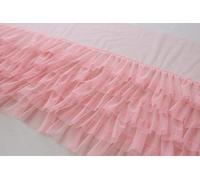 Spitzenborte zum Nähen, 1 m 35 cm Plissierter 3D-Spitzenrüschenbesatz Fransenband Petticoat Brautkleid