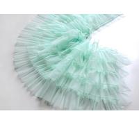 Spitzenborte zum Nähen, 1 m 35 cm Plissierter 3D-Spitzenrüschenbesatz Fransenband Petticoat Brautkleid