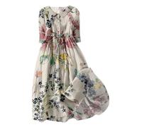 Spitzenkleid Damen Sale Sommerkleid Damen Freizeit Lockere Strandkleid Damen Sommer Casual Mode Floral Gedruckt Sommerkleid Damen Lang Maxikleid Damen Sommer Abendkleider Sommerkleid Kurz Sale