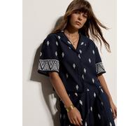 Spitzenshirt APRICOT "Besticke Hemdbluse", Damen, Gr. L (40), blau (navy), gewebt, Obermaterial: 50% Baumwolle CO. 50% Viskose CV., gemustert, Normale Länge, Blusen (23658767-40) navy