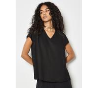 Spitzenshirt APRICOT "T-Shirt mit Häkel-Einsatz", Damen, Gr. M (38), schwarz, gewebt, Obermaterial: 82% Viskose CV. 18% Leinen LI., unifarben, Nicht angegeben, V-Ausschnitt, Tops (10557923-38) schwarz