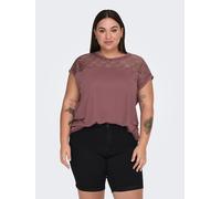 ONLY CARMAKOMA "CARFLAKE LIFE S/S MIX TOP JRS NOOS" Viskose, regular fit (40463644-L) rose braun