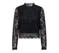 Only Regular Fit Spitzen-Top mit Stehkragen Modell 'NEW KARO' in Black, Größe XS