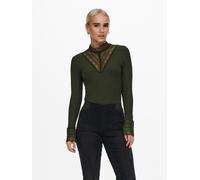 Only Langarmshirt TILDE – Slim Fit, Viskose-Mix – Oliv Größe S