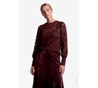 Spitzenshirt ZERO, Damen, Gr. 34, schwarz coffee, Obermaterial: 60% Polyamid, 35% Polyester, 5% Elasthan, unifarben, festlich, figurumspielend hüftlang, Rundhals, extrabreites Bündchen, 20_2_7_Shirts,
