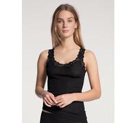CALIDA Richesse Lace Top Damen, aus Schurwolle und Seide, mit Spitze am Ausschnitt, Feinripp im Rundstrick ohne störenden Seitennähte, temperaturausgleichend