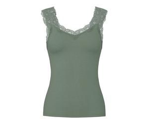 Spitzentop PIECES "PCBARBERA", Damen, Gr. XL, castor gray, Jersey, Obermaterial: 95% Viskose, 5% Elasthan, unifarben, figurbetont normal, V-Ausschnitt, Tops Spitzentop, Viskosemischung (78356053-XL) c