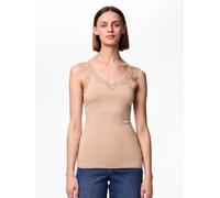 Pieces Top Pcbarbera Lace – Spitzentop, Slim Fit, Taupe, Größe XL