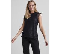 Spitzentop PIECES "PCOLLINE", Damen, Gr. M, schwarz, Spitze, Obermaterial: 90% Nylon, 10% Elasthan, unifarben, figurumspielend normal, Rundhals, Spitze, Tops Spitzentop (82053018-M) schwarz