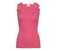 Spitzentop ROSEMUNDE "Babette Silk Top", Damen, Gr. S, himbeere, Feinstrick, Obermaterial: 70% Seide, 30% Baumwolle, körpernah hüftbedeckend, Rundhals, Tops Spitzentop, Vintage-Spitzenbesatz, mit Rund
