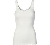 Spitzentop ROSEMUNDE "Babette Silk Top", Damen, Gr. XL, weiß (new weiß), Feinripp, Obermaterial: 70% Seide, 30% Baumwolle, unifarben, körpernah hüftbedeckend, Rundhals, Tops Spitzentop, umgedrehter Vi