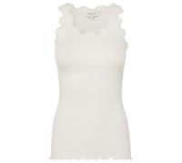 Spitzentop ROSEMUNDE "Babette Silk Top", Damen, Gr. XL, wollweiß, Feinstrick, Obermaterial: 70% Seide, 30% Baumwolle, körpernah hüftbedeckend, Rundhals, Tops Spitzentop, Vintage-Spitzenbesatz, mit Run