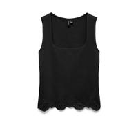 Spitzentop VERO MODA "VMLOUISE SL SQUARE NECK TOP JRS", Damen, Gr. XS, schwarz, Jersey, Obermaterial: 100% Baumwolle, unifarben, regular fit normal, eckiger Ausschnitt, Tops Spitzentop, Baumwolle, reg