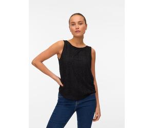 Spitzentop VERO MODA "VMMAYA TANK TOP JRS VO", Damen, Gr. M, schwarz, Jersey, Obermaterial: 95% Polyester, 5% Elasthan, unifarben, regular fit normal, Rundhals, Tops Spitzentop, Materialmix, regular f