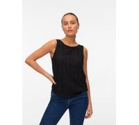 Spitzentop VERO MODA "VMMAYA TANK TOP JRS VO", Damen, Gr. XS, schwarz, Jersey, Obermaterial: 95% Polyester, 5% Elasthan, unifarben, regular fit normal, Rundhals, Tops Spitzentop, Materialmix, regular 
