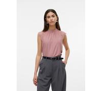 Spitzentop VERO MODA "VMMILLA SL LACE TEE", Damen, Gr. S, rosa (nostalgia rose), Jersey, Obermaterial: 95% Polyester, 5% Elasthan, unifarben, normal, Rundhals, Tops Spitzentop, Materialmix, regular fi