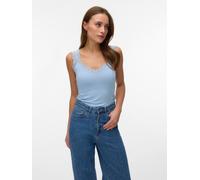 Spitzentop VERO MODA "VMROSA SL TOP JRS NOOS", Damen, Gr. L, cashmere blau, Jersey, Obermaterial: 95% Viskose, 5% Elasthan, unifarben, figurbetont normal, V-Ausschnitt, Tops Spitzentop, Viskosemischun