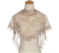 Spitzentuch Dreieck Damen Koreanisch Stil Durchsichtig Schal Weinrebenmuster Elegant Leicht Sommer für accessoire 145x50cm(4# Light Khaki)