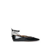 Spitzer Lederballerina zum Schnüren EU 39.5 Black