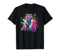 Splash Art Cellist Waschbär Waschbären Cello T-Shirt