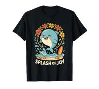 Splash of Joy Süßer Delfin Sommer Strand Floral Fun T-Shirt