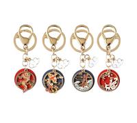 Spldsun 4er-Pack Chinesische Feentier-Schlüsselanhänge, Drachen- und Phönix-Paar-Anhänger, Retro trendiger Koi-Schlüsselanhänger, Symbolisiert Glück und Positive Energie