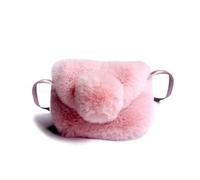 Spldsun Mini-Handtasche Kinder, Umhängetasche Kinder Mädchen Plüsch, für Kinder Alter von 1-3 Jahren Geeignet, Aufbewahrung von Schlüsseln, Taschentüchern, Masken, Karten (Rosa)