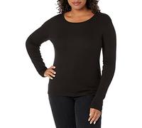 Splendid Damen 1X1 Rib Long-Sleeve Crew T-Shirt Top Hemd, schwarz, XX-Large