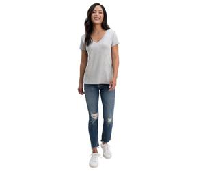 Splendid Damen Deep V-Neck Modal Tee T-Shirt, grau meliert, Groß
