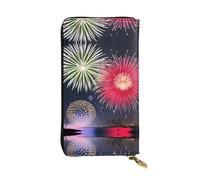 Splendid Feuerwerk gemusterte Geldbörse aus Leder, lang, 19,1 x 10,4 cm, extra großes Multifunktionsfach, tolles Geschenk