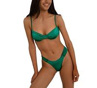 Split Bikini Frauen sammeln Sexy Sling Rückenlose Solid Split Badeanzug (M,AG #2)
