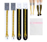 SPOKKI 2 Paar Chicken Leg Socks Fun Hühner Legs Sock, Overknee Socken Hühnerfüße Strümpfe Winter Warm, Witzig Personalisierte Wärmer Geschenke Vogel Paw Hühnerbein