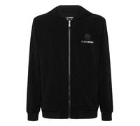 Kapuzensweatjacke PLEIN SPORT "Kapuzen-Sweatjacket", Jungen, Gr. XS, schwarz (02, schwarz), Obermaterial: 47% Polyester, 38% Viskose, 15% Elasthan, Sweatjacken (84550334-XS) 02, schwarz