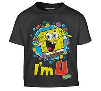 spongebob Jungen Tshirt I'm 4 Squarepants Ich Bin 4 Kinder T-Shirt Junge 128 Schwarz