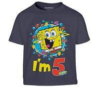 spongebob Jungen Tshirt I'm 5 Squarepants Ich Bin fünf Kinder T-Shirt Junge 128 Marineblau