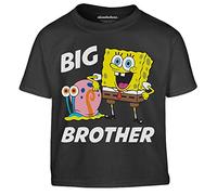 SpongeBob Jungen Tshirt Squarepants Big Brother Gary Kinder T-Shirt Junge 128 Schwarz