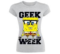 SpongeBob Schwammkopf Geek Of The Week Girl-Shirt grau meliert S