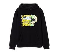 Spongebob Schwammkopf Herren Kapuzenpullover Schwarz | Kreatives Cartoon-Grafik-Sweatshirt | Warmer Kapuzenpullover für Spongebob-Fans | Perfektes Merchandise-Geschenk für Ihn