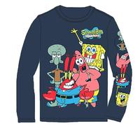 Spongebob Schwammkopf Little & Big Boys Langarmshirt, Marineblau, 10-12 Jahre