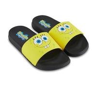 Spongebob Schwammkopf Pantoletten für Herren, Spongebob, Patrick, Squidward, Sandy, Mr. Krabs Slides, Schwarz/Gelb, 43/45 EU