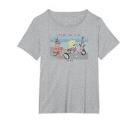 Spongebob Schwammkopf Patrick Spongebob Ride Or Die Panel T-Shirt, Damen Große Größen, Grau Meliert, 1X