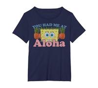 Spongebob Squarepants Had Me at Aloha T-Shirt, Damen Große Größen, Marineblau, 1X