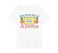 Spongebob Squarepants Had Me at Aloha T-Shirt, Damen Große Größen, Weiß, 1X